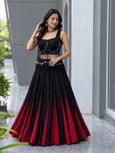 Modern Black Cotton Navratri Lehenga Choli with Designer Charm Blouse