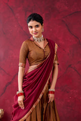 Narayan Pet Cotton Lehenga Choli Set with Zari Weaving & Matching Dupatta | Designer Traditional Festive Lehenga for Women