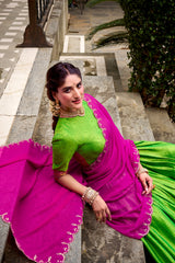 Traditional Poly Cotton Lehenga with Zari Weaving & Embroidered Georgette Dupatta | Festive & Wedding Wear Lehenga for Women
