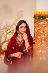 Premium Vichhitra Silk Embroidered Suit Set with Embroidered Vichhitra Silk Dupatta | Designer Ethnic Wear for Women