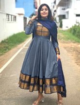 Chanderi Cotton Anarkali Suit Set