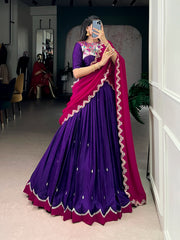 RoopRangi Women's Premium Naysha Embroidered Lehenga Choli Set with Vichitra Silk Dupatta