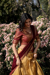 Kanchipuram Silk Lehenga Choli Set with Zari Weaving & Georgette Dupatta | Designer Festive Lehenga for Women