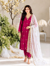 Elegant Vichhitra Silk Embroidered Kurta Pant Dupatta Set