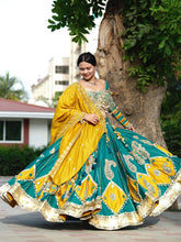 Rooprangi Women's Premium Heavy Muslin Cotton Printed Lehenga Choli Set with Real Mirror Work & Designer Dupatta | Navratri & Festive Collection