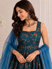 RoopRangi Designer Jimmy Organza Silk Anarkali Gown with Printed Organza Dupatta