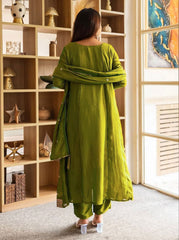 Premium Vichitra Silk Embroidered Suit Set with Embroidered Vichitra Silk Dupatta | Designer Ethnic Wear for Women