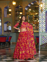 RoopRangi Women's Premium Floral Printed Marble Lehenga Choli Set with Dupatta