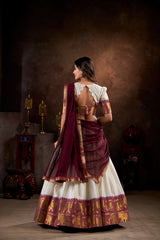 Poly Cotton Zari Weaving Lehenga Choli with Georgette Dupatta | Traditional Designer Lehenga Set for Women