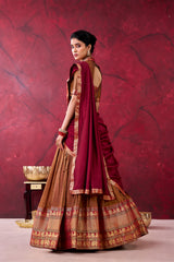 Narayan Pet Cotton Lehenga Choli Set with Zari Weaving & Matching Dupatta | Designer Traditional Festive Lehenga for Women