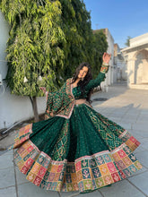 Rooprangi Women's Premium Heavy Muslin Cotton Printed Lehenga Choli Set with Mirror Work & Matching Dupatta | Festive & Navratri Wear