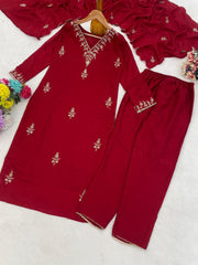 Premium Vichhitra Silk Embroidered Suit Set with Embroidered Vichhitra Silk Dupatta | Designer Ethnic Wear for Women