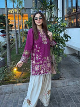 Parple Rayon Cotton Embroidered Kurti Set | Premium 2-Piece Designer Kurti Pant Set for Women