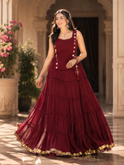 Classic Black Marble Navratri Lehenga Choli Set with Sheer Tunic & Cowrie Bell Detailing