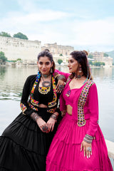Premium Rayon Navratri Lehenga Choli Set with Traditional Gamthi Work Jacket