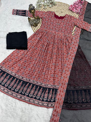 Royal Muslin Kalamkari Gown Set
