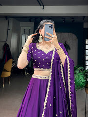 RoopRangi Women's Premium Chinon Embroidered Lehenga Set with Dupatta