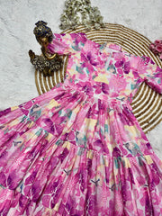 Premium Muslin Cotton 3-Layer Printed Dress