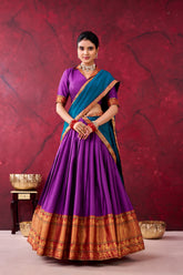 Narayan Pet Cotton Lehenga Choli Set with Zari Weaving & Matching Dupatta | Designer Traditional Festive Lehenga for Women