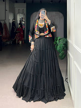Pure Rayon Navratri Lehenga Choli with Gamthi Mirror Work Jacket (4 Colors)