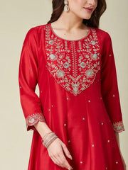 Premium Vichhitra Silk Embroidered Suit Set with Embroidered Georgette Dupatta | Designer Ethnic Wear for Women