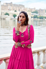 Premium Rayon Navratri Lehenga Choli Set with Traditional Gamthi Work Jacket