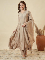 Premium Vichhitra Silk Embroidered Anarkali Suit Set with Embroidered Vichhitra Silk Dupatta | Designer Ethnic Wear for Women