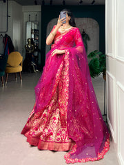 RoopRangi Women's Premium Jacquard Silk Festive Lehenga Choli Set