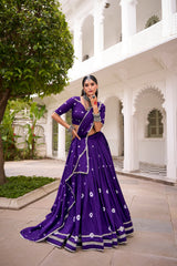 Premium Pure Chanderi Bandhej Print Lehenga Choli with Dupatta – Festive Designer Collection