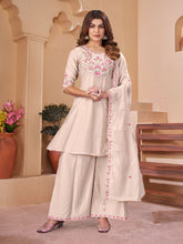Mal Chanderi Embroidered Anarkali Palazzo Suit Set - Elegant 4-Color
