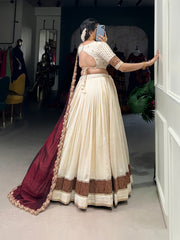 Vichitra Silk Lehenga Choli Set with Zari Weaving, Sequins Lace Border & Embroidered Dupatta | Designer Festive Lehenga for Women