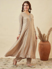 Premium Vichhitra Silk Embroidered Anarkali Suit Set with Embroidered Vichhitra Silk Dupatta | Designer Ethnic Wear for Women