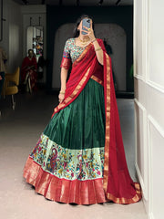 RoopRangi Women's Premium Aastha Silk Printed Lehenga Choli Set with Georgette Dupatta | 4 Stunning Colors