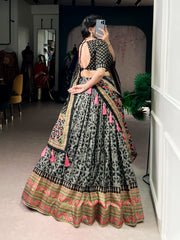 Designer Tasar Silk Lehenga Choli Set with Iconic Sparkle Work & Tassel Dupatta | Premium Wedding & Festive Lehenga for Women