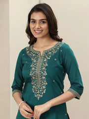 Premium Roman Silk Embroidered Suit Set with Chanderi Silk Dupatta | Designer Ethnic Wear for Women