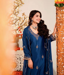 Premium Vichhitra Silk Embroidered Suit Set with Embroidered Vichhitra Silk Dupatta | Designer Ethnic Wear for Women