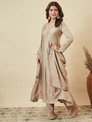 Premium Vichhitra Silk Embroidered Anarkali Suit Set with Embroidered Vichhitra Silk Dupatta | Designer Ethnic Wear for Women