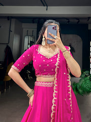 RoopRangi Women's Premium Chinon Embroidered Lehenga Set with Dupatta