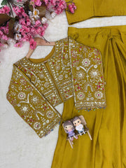 Chinon Silk Ready-to-Wear Lehenga Saree Set with Embroidered Jacket | Designer Festive Ethnic Wear for Women