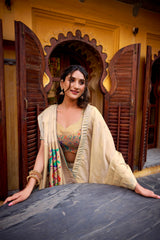 Ivory Paithani Shimmer Lehenga Choli Set with Paithani Zari Weaving & Tassel Dupatta | Designer Festive Lehenga for Women