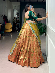RoopRangi Women's Premium Jacquard Silk Festive Lehenga Choli Set