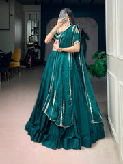 Rooprangi Women's Rangoli Crush Embroidered Lehenga Set with Dupatta | 4 Colors
