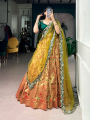 RoopRangi Women's Premium Jacquard Silk Festive Lehenga Choli Set