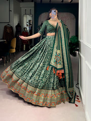Designer Tasar Silk Lehenga Choli Set with Iconic Sparkle Work & Tassel Dupatta | Premium Wedding & Festive Lehenga for Women