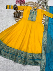 Chanderi Cotton Anarkali Suit Set