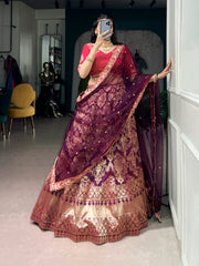 RoopRangi Women's Premium Jacquard Silk Festive Lehenga Choli Set