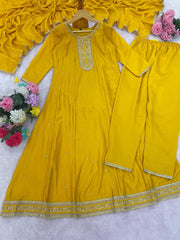 Premium Vichitra Silk Embroidered Suit Set with Embroidered Vichitra Silk Dupatta | Designer Ethnic Wear for Women