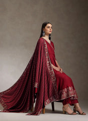 Rooprangi Women's Heavy Rayon Embroidered Anarkali Kurta Pant Set with Foil Print Dupatta