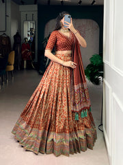 Designer Tasar Silk Lehenga Choli Set with Iconic Sparkle Work & Tassel Dupatta | Premium Wedding & Festive Lehenga for Women