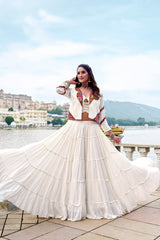 Premium Rayon Navratri Lehenga Choli Set with Traditional Gamthi Work Jacket